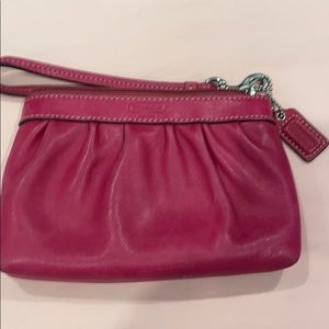 Coach Hot pink wristlet gently worn